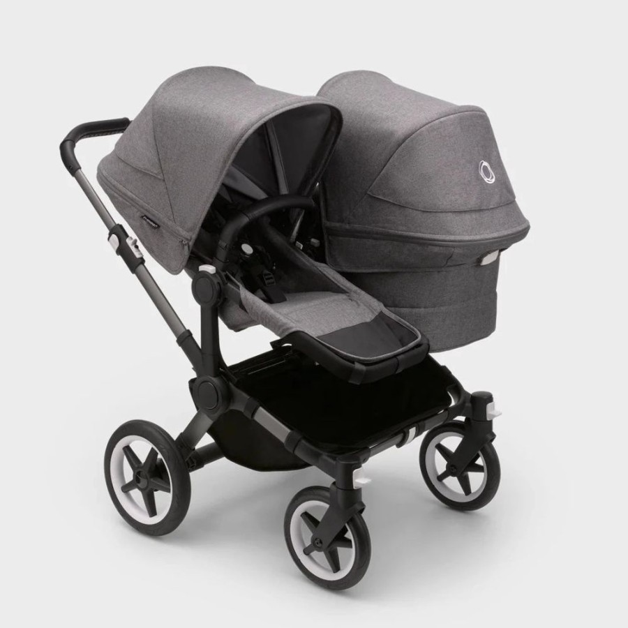 Prams & Pushchairs Bugaboo | Bugaboo Donkey 5 Duo Complete Pushchair - Graphite/Grey Melange