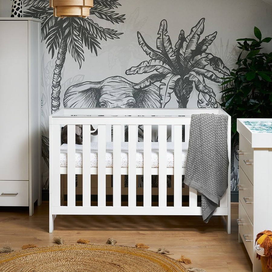 Nursery & Home Obaby Cots & Cotbeds | Obaby Nika Cot Bed - White Wash