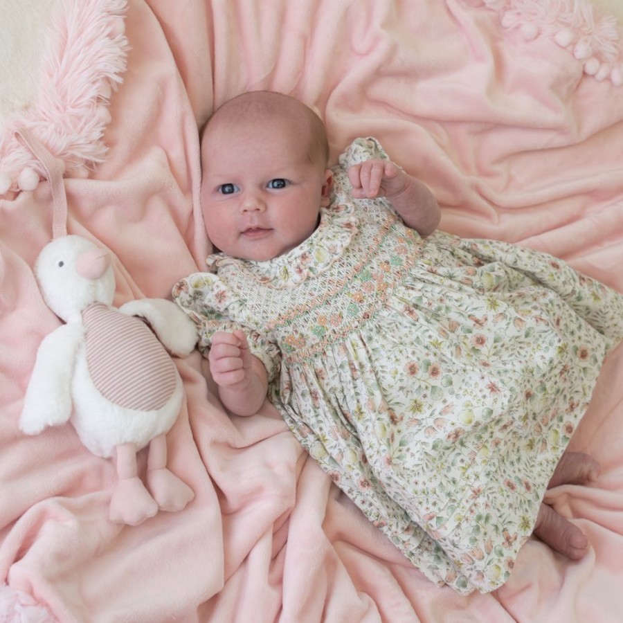 Clothing Sarah Louise Dresses | Pastel Pink Ivory Hand-Smocked Dress