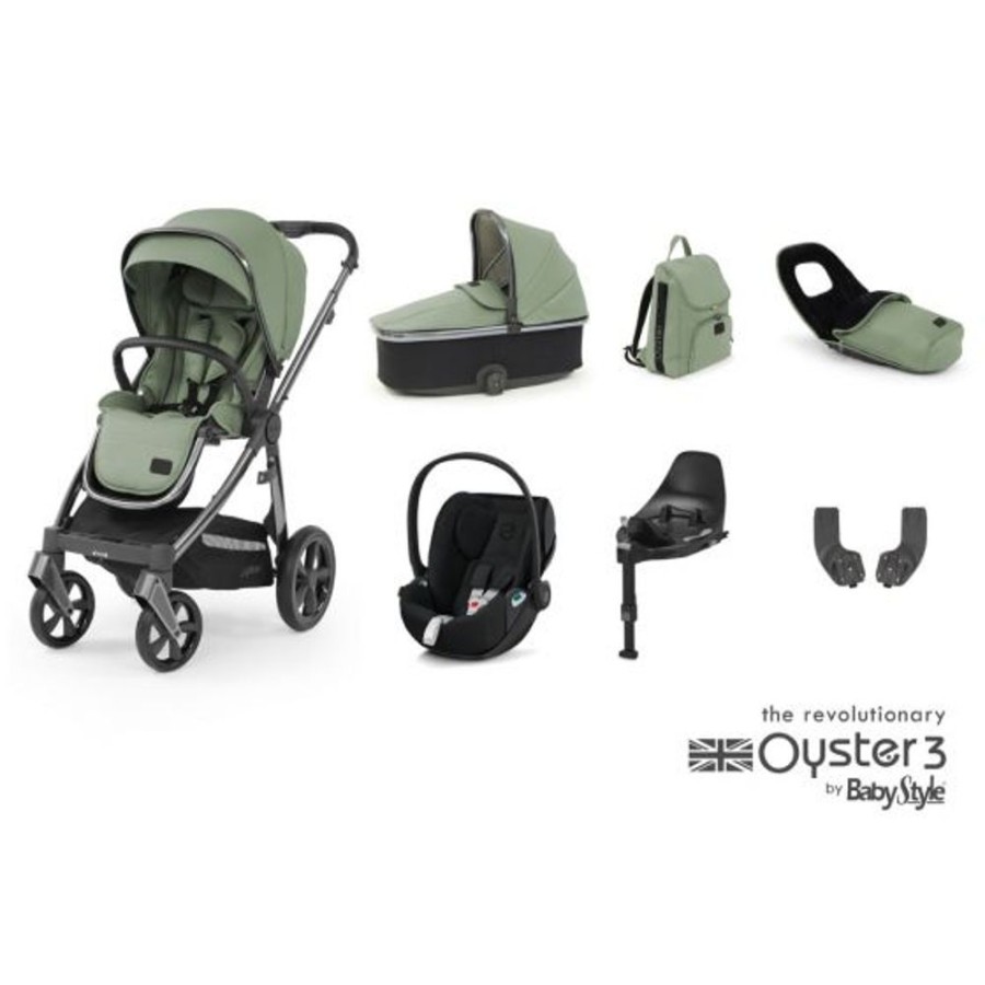 Prams & Pushchairs BabyStyle | Oyster 3 Luxury 7 Pc Travel System Bundle With Cloud T Car Seat - Spea