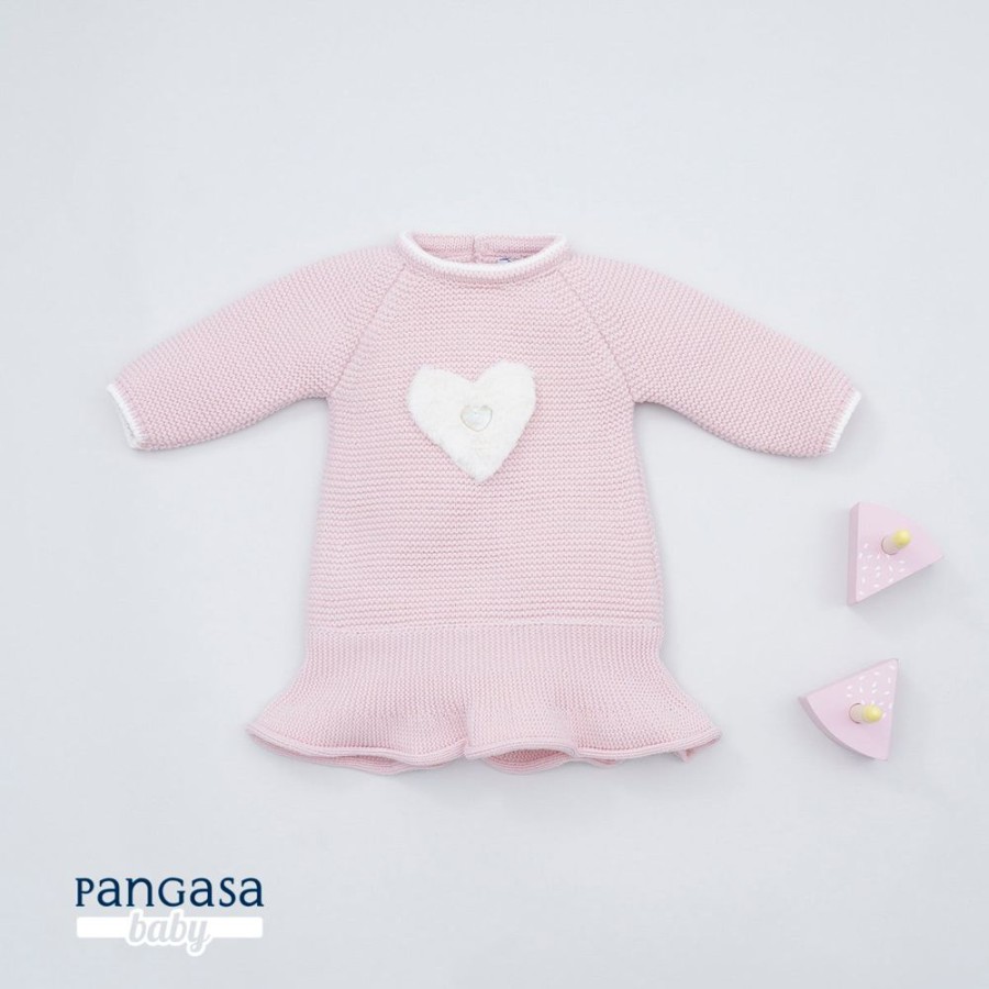 Clothing Pangasa Outfits | Pangasa Powder Pink Knitted Sweetheart Dress