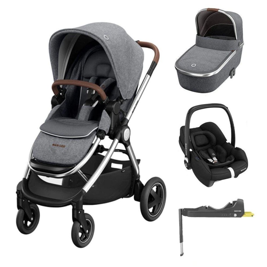 Prams & Pushchairs Maxi-Cosi | Maxi-Cosi Adorra Luxe + Cabriofix I-Size Travel System - Twillic Grey