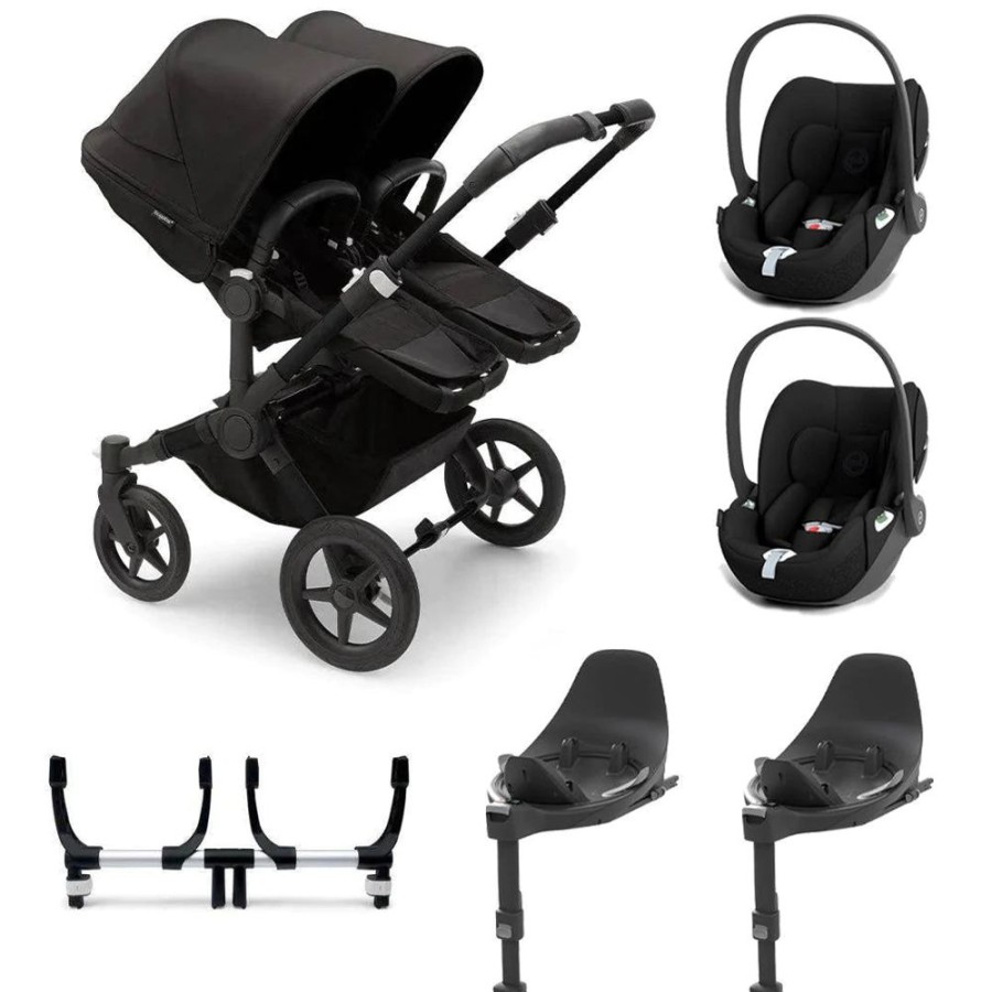 Prams & Pushchairs Bugaboo | Bugaboo Donkey 5 Twin Cloud T Travel System - Midnight Black