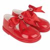 Clothing Baypods Shoes & Booties | Red Bow & Diamante Hard Soled Shoes