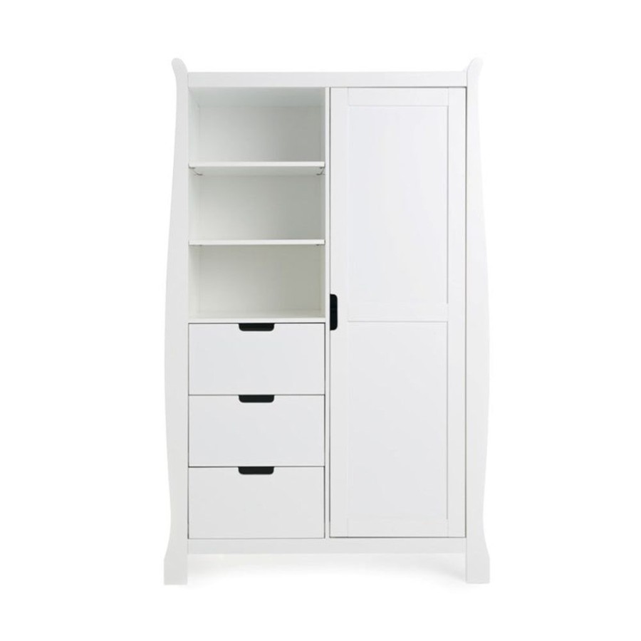 Nursery & Home Obaby Wardrobes | Obaby Stamford Sleigh Double Wardrobe - White