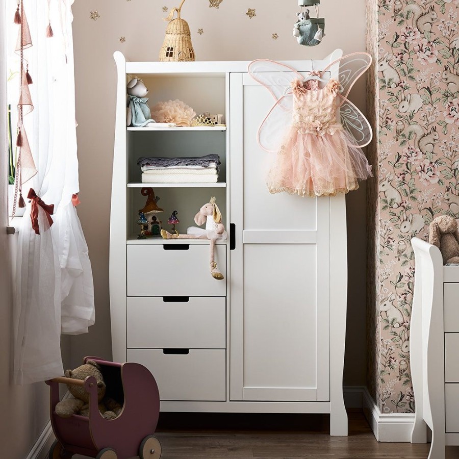 Nursery & Home Obaby Wardrobes | Obaby Stamford Sleigh Double Wardrobe - White