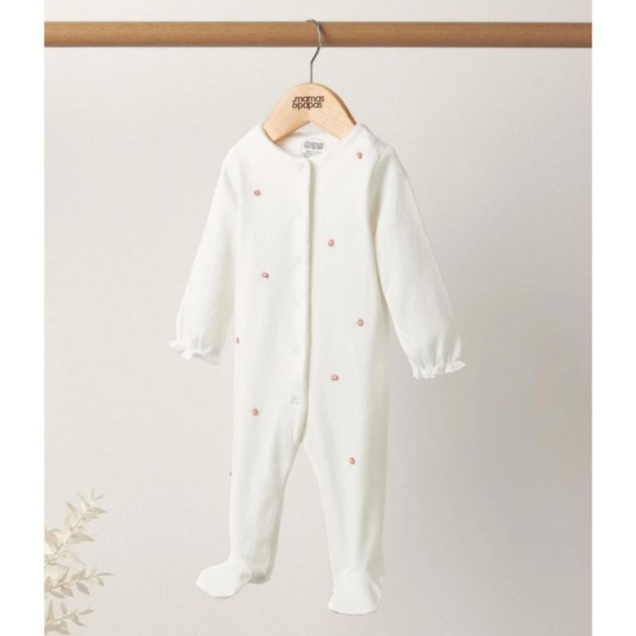 Clothing Millie & Ralph Sleepsuits | Embroidered Flower All In One