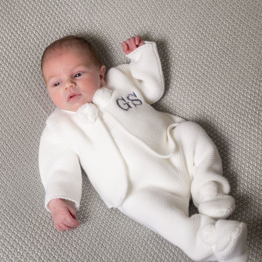 Clothing Millie & Ralph Knitwear | Knitted Pom Outfit | Personalised Outfit | Millie & Ralph