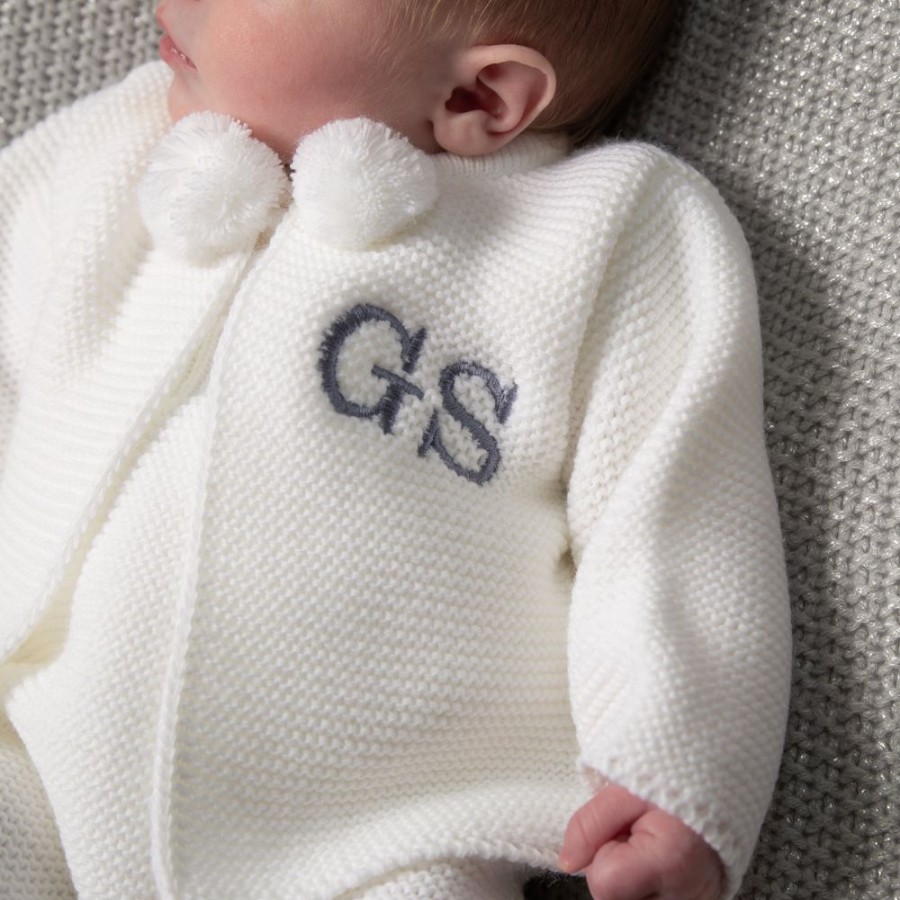 Clothing Millie & Ralph Knitwear | Knitted Pom Outfit | Personalised Outfit | Millie & Ralph