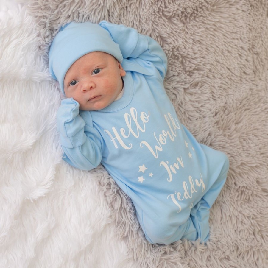 Personalised Millie & Ralph | Sleepsuit Set | Personalised Hello World | Millie & Ralph