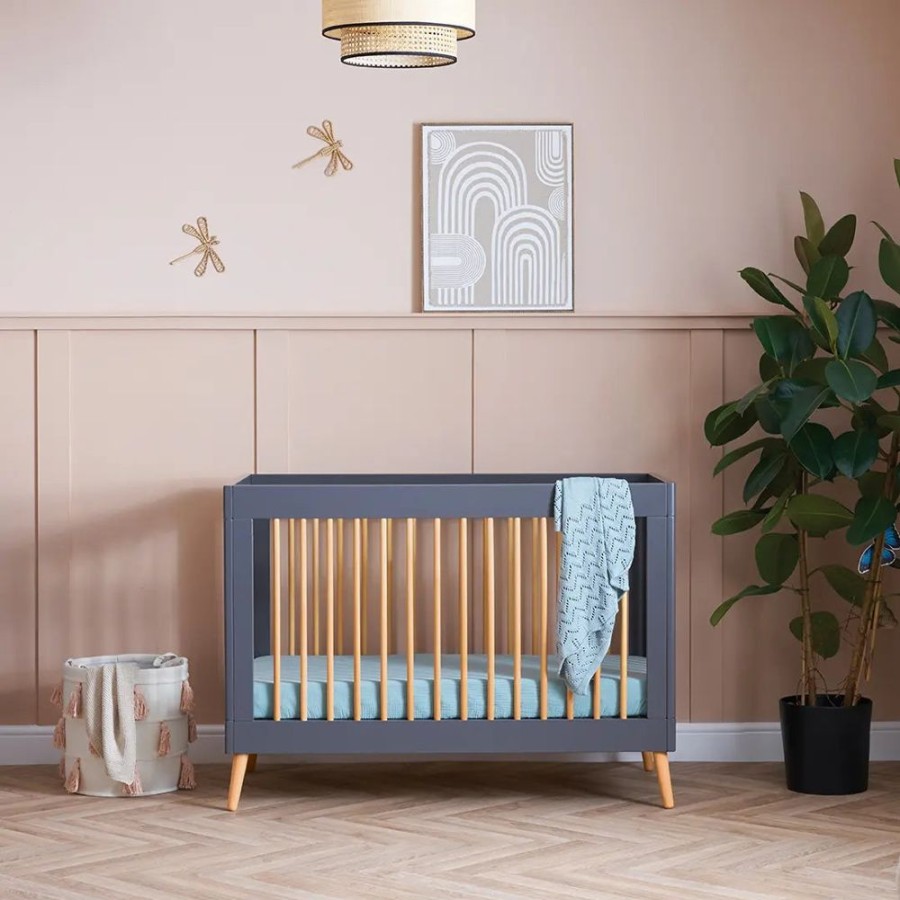 Nursery & Home Obaby Cots & Cotbeds | Obaby Maya Mini Cot Bed - Slate Natural