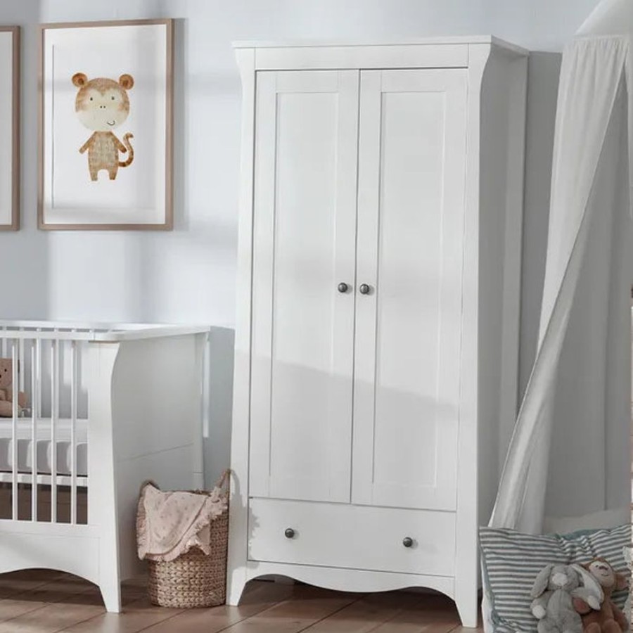 Nursery & Home CuddleCo Wardrobes | Cuddleco Clara 2 Door Double Wardrobe - White