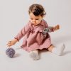 Clothing Calamaro Dresses | Rose Pink Quilted Dress With Grey Bow