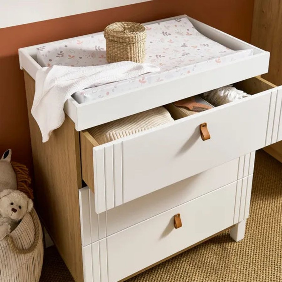 Clothing CuddleCo Dresses | Cuddleco Rafi 3 Drawer Dresser & Changer - Oak & White