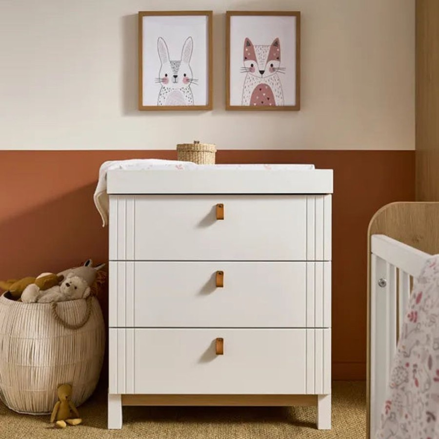 Clothing CuddleCo Dresses | Cuddleco Rafi 3 Drawer Dresser & Changer - Oak & White