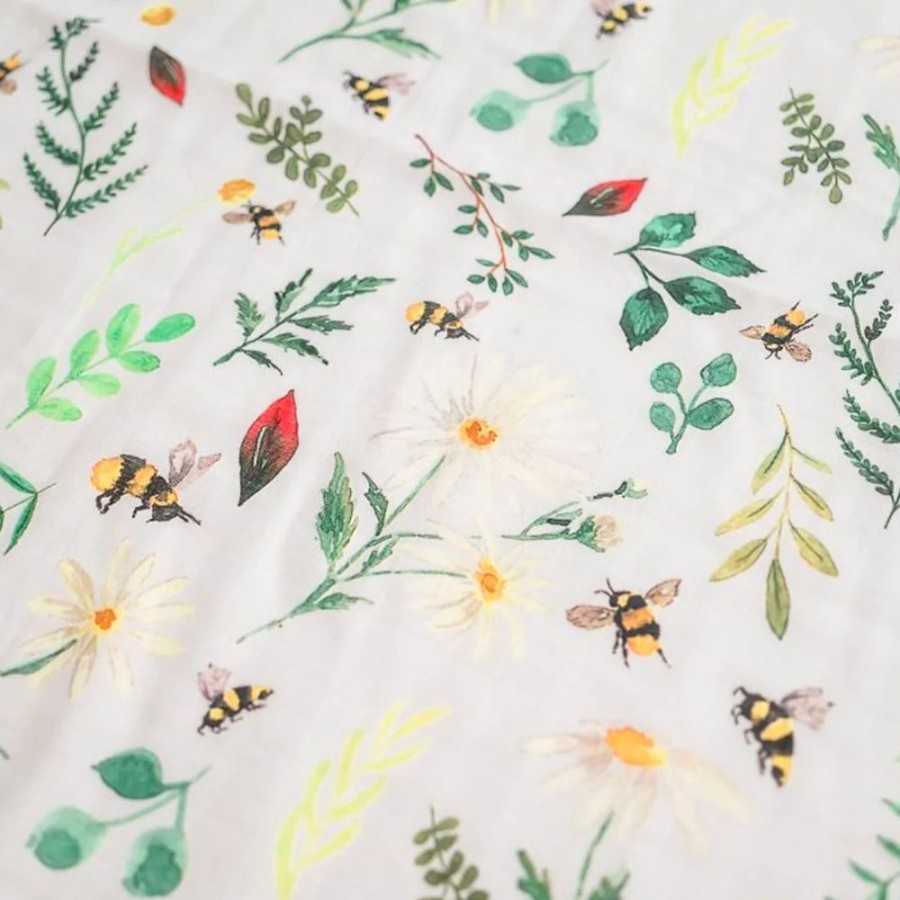 Clothing Gilded Bird Blankets | Gilded Bird Xl Muslin Swaddle - Wild Bee