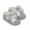 Clothing Millie & Ralph Shoes & Booties | Grey Bow & Diamante Shoe