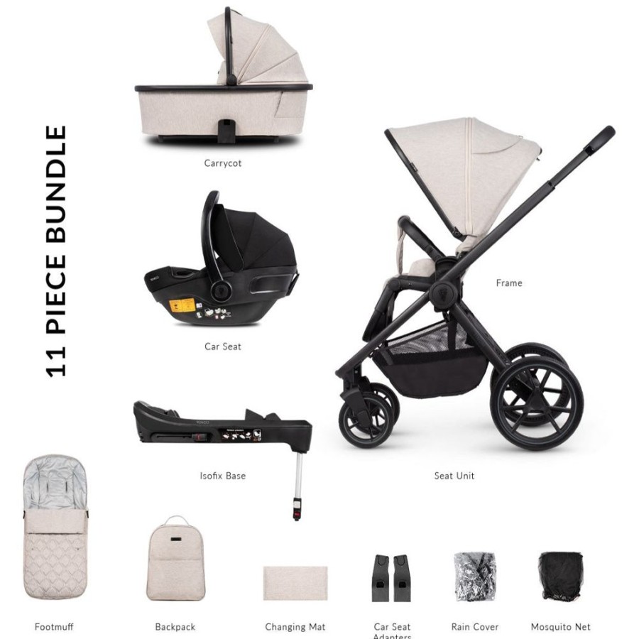 Prams & Pushchairs Venicci | Venicci Tinum Edge 3 In 1 Travel System Bundle Plus Isofix Base - Dust