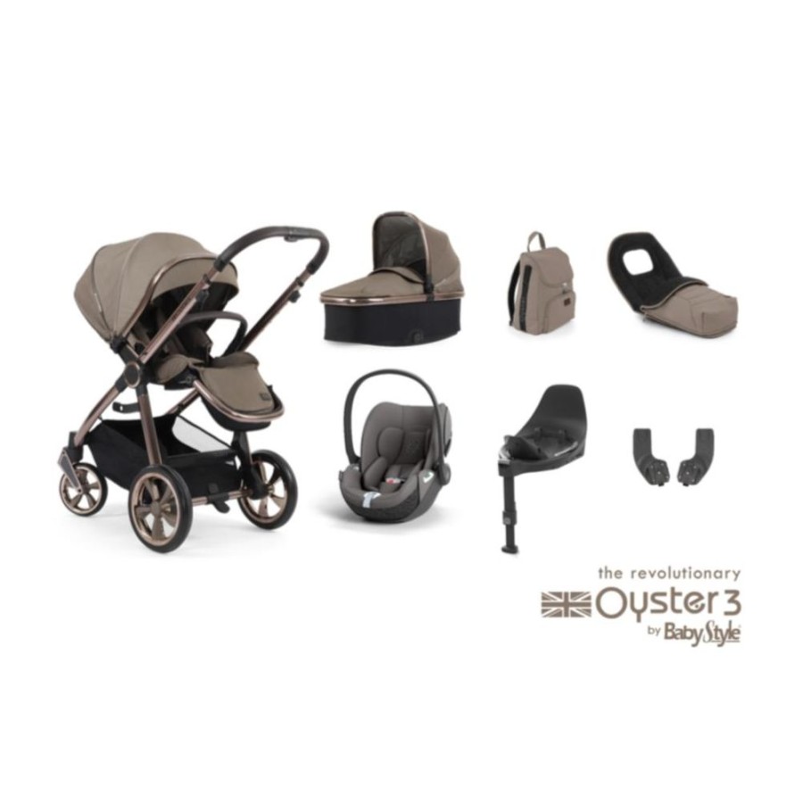 Prams & Pushchairs BabyStyle | Oyster 3 Luxury 7 Pc Travel System Bundle With Cloud T Car Seat - Mink