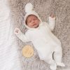 Clothing Dandelion Jackets, Coats & Pramsuits | White Knitted Hooded Pramsuit