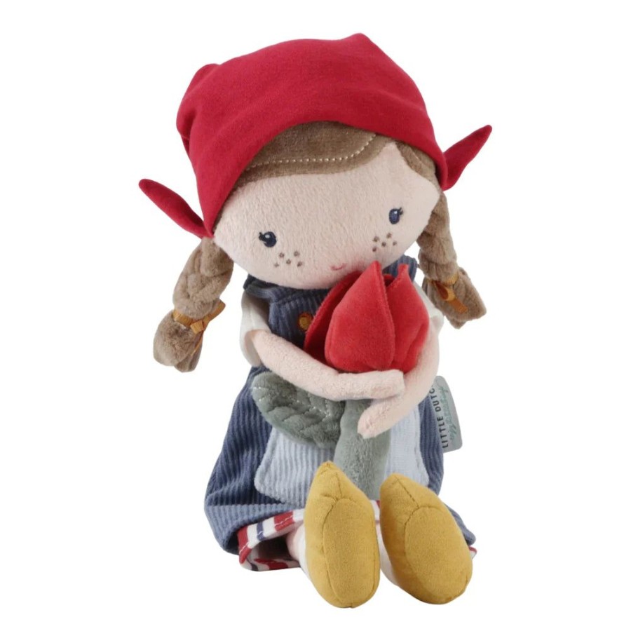 Nursery & Home Little Dutch Soft Toys | Little Dutch Little Farm - Cuddle Doll - Farmer Rosa With Tulip