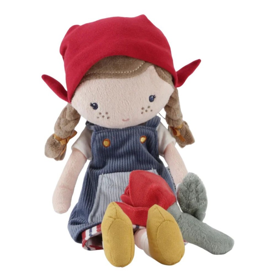 Nursery & Home Little Dutch Soft Toys | Little Dutch Little Farm - Cuddle Doll - Farmer Rosa With Tulip