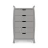 Nursery & Home Obaby Dressers | Obaby Stamford Sleigh Tall Chest Of Drawers - Warm Grey