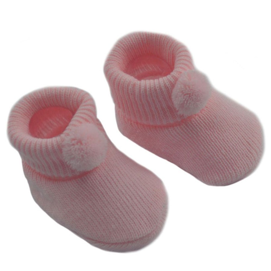 Clothing Millie & Ralph Shoes & Booties | Pom Pom Booties - Pink