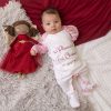 Personalised Millie & Ralph | Personalised Pink Snowman 'First Christmas' Sleepsuit