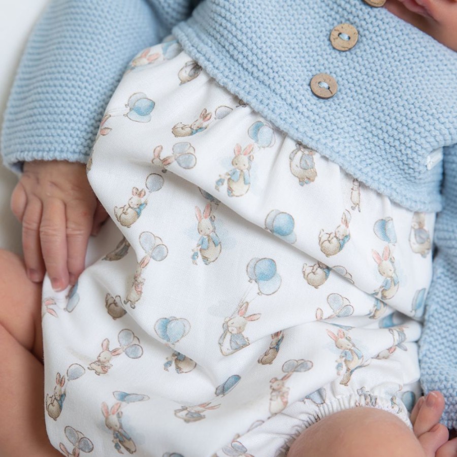 Clothing Pangasa Rompers | Pangasa Blue Rabbit Bottom Romper