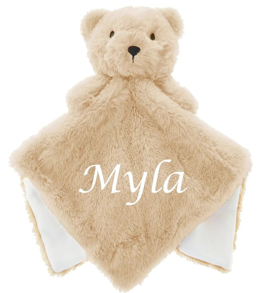 Nursery & Home Millie & Ralph Comforters | Personalised Name Teddy Bear Faux Fur Comforter Brown