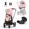 Prams & Pushchairs Cybex | Cybex Priam Travel System Inc Lux Carrycot & Cloud T - Peach Pink