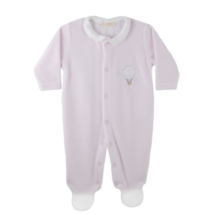 Clothing Millie & Ralph Outfits | Pink Velour Balloon Detail All In One