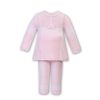 Clothing Sarah Louise Knitwear | Pink White Bow Fairisle Knitted 2 Piece Set