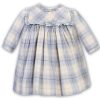 Clothing Sarah Louise Dresses | Girls Ivory Blue Plaid Dress