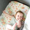 Nursery & Home Millie & Ralph Moses Baskets & Bedside Cribs | Gilded Bird Orange Bloom Bedside Crib Sheet/Changing Mat Cover