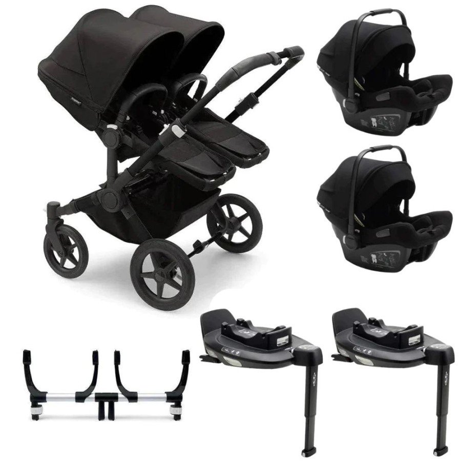 Prams & Pushchairs Bugaboo | Bugaboo Donkey 5 Twin Turtle Travel System - Midnight Black