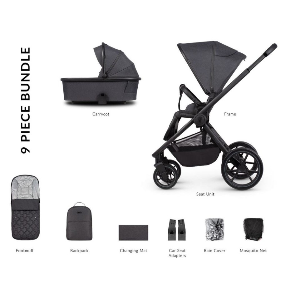 Prams & Pushchairs Venicci | Venicci Tinum Edge 2 In 1 Pram Package - Charcoal