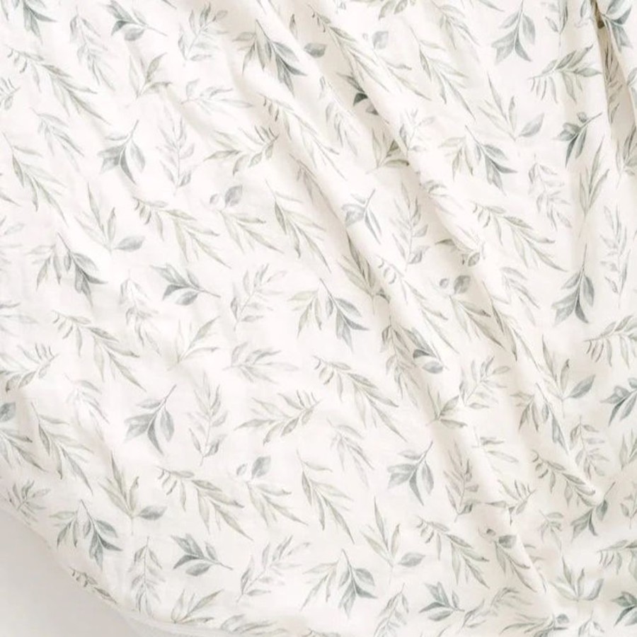 Nursery & Home Millie & Ralph Bedding & Sleepwear | Gilded Bird Bamboo Baby Muslin Blanket - Linen Leaves