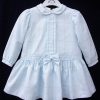 Clothing Sarah Louise Dresses | Blue Tartan Long Sleeve Bow Frill Dress