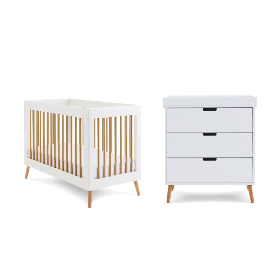 Nursery & Home Obaby 2 Piece Sets | Obaby Maya Mini 2Pc Nursery Furniture - White Natural