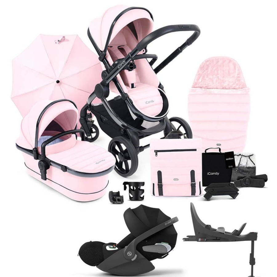 Prams & Pushchairs iCandy | Icandy Peach 7 Travel Bundle With Cloud T & Base - Phantom/Blush Pink