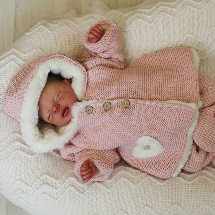 Clothing Pangasa Jackets, Coats & Pramsuits | Pangasa Powder Pink Sweetheart Knitted Jacket