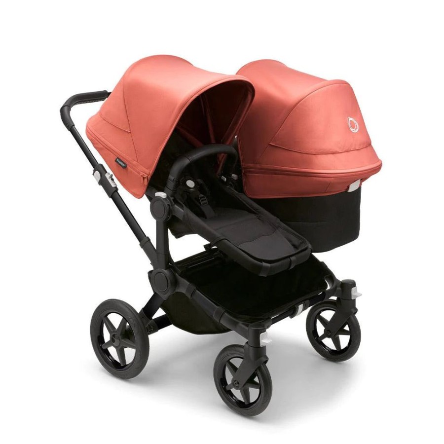 Prams & Pushchairs Bugaboo | Bugaboo Donkey 5 Duo Complete Pushchair - Black/Sunrise Red