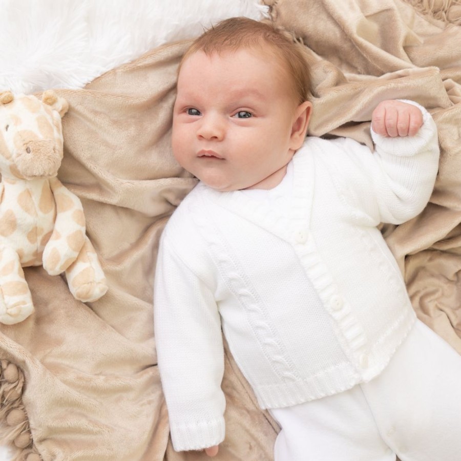 Clothing Dandelion Cardigans | White Cable Knitted Cardigan