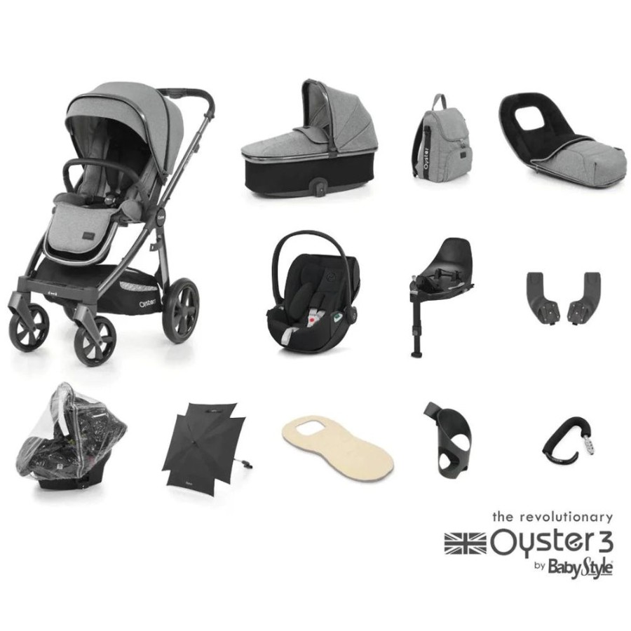 Prams & Pushchairs BabyStyle | Oyster 3 Ultimate 12 Pc Travel System Bundle With Cloud T Car Seat - M