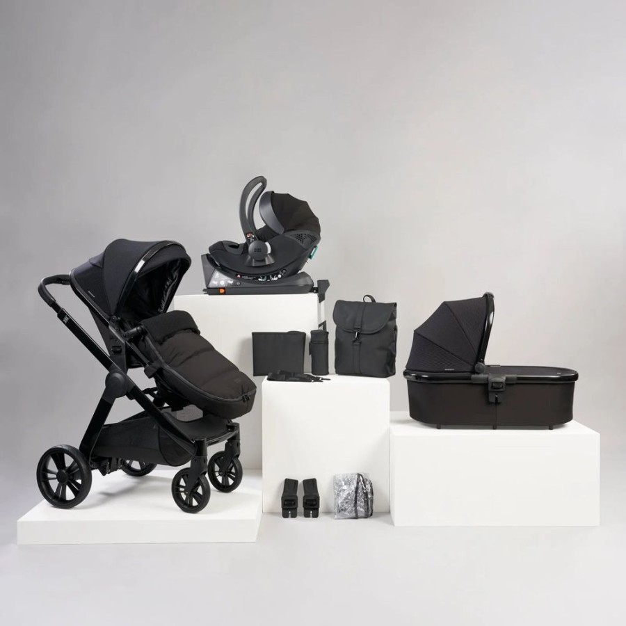 Prams & Pushchairs Bababing | Bababing Raffi 3 In 1 Premium - Gloss Black - With Free Isofix Base