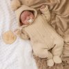 Clothing Dandelion Jackets, Coats & Pramsuits | Beige Knitted Hooded Pramsuit