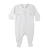 Clothing Millie & Ralph Sleepsuits | White Velour All In One