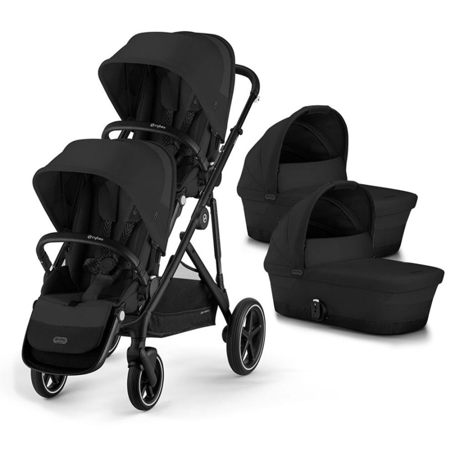 Prams & Pushchairs Cybex | Cybex Gazelle S Twin - Moon Black